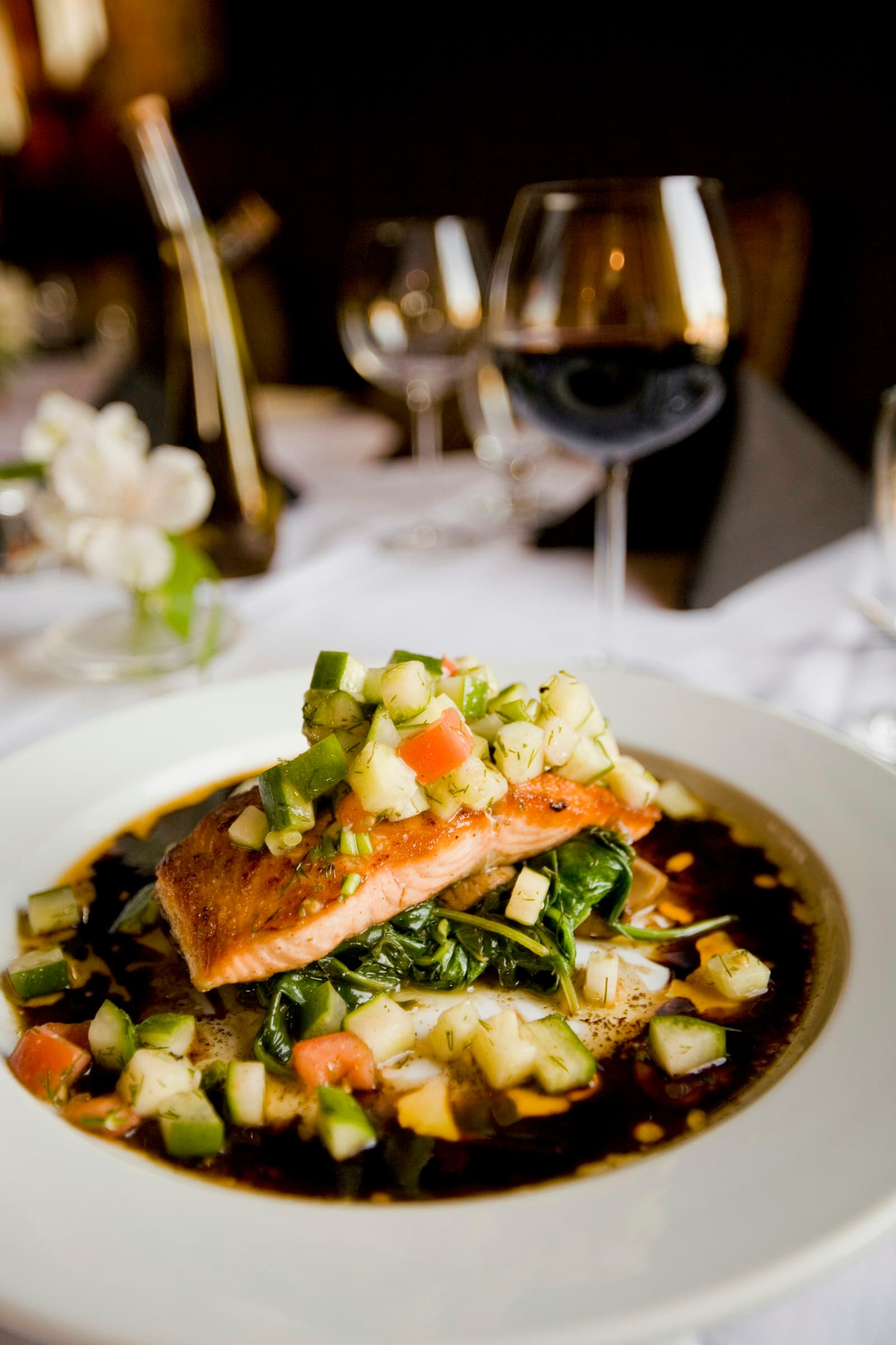 Grilled salmon plate